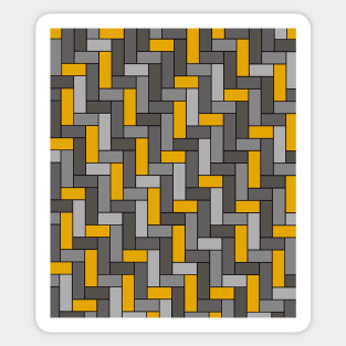 Geometric Tiles in Grey and Mustard Yellow Sticker